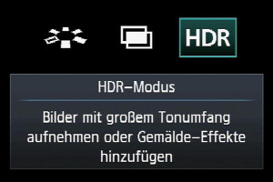 HDR – Kameramenü: 1
