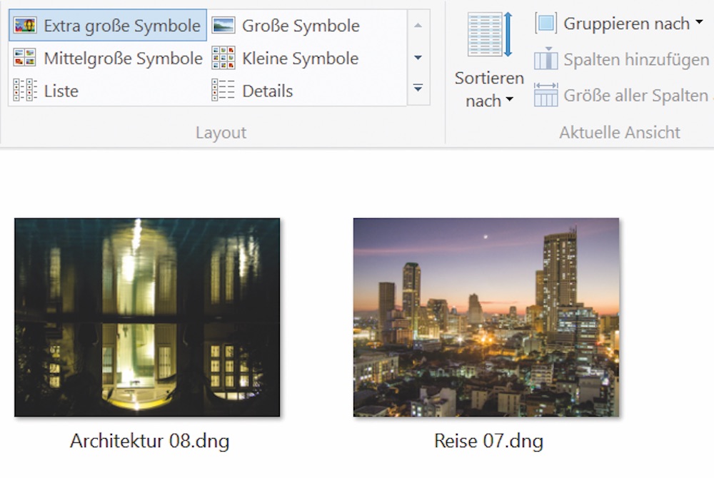 DNG-Dateien im Windows Explorer