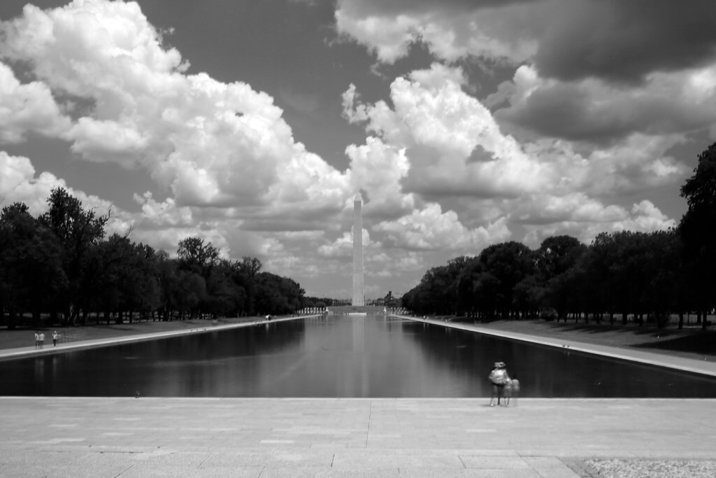 Washington Memorial zu anderer Zeit mit dem Graufilter geschoßen